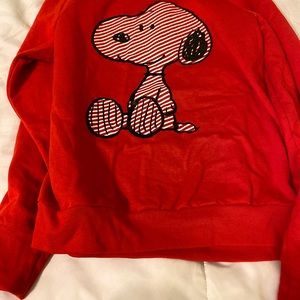 Snoopy valentine’s sweater super cute plush ok inside